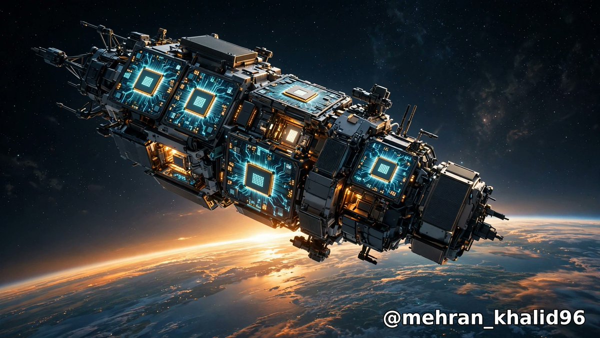 mehran_khalid96's tweet photo. Google is sending AI chips to SPACE 🚀 Next week, a prototype satellite with Tensor Processing Units launches on SpaceX's Transporter-18 to test if AI chips can survive orbit. The goal: data centers in space, powered by endless sunlight. #Google #Space #AI https://t.co/NYTnpCl7FP