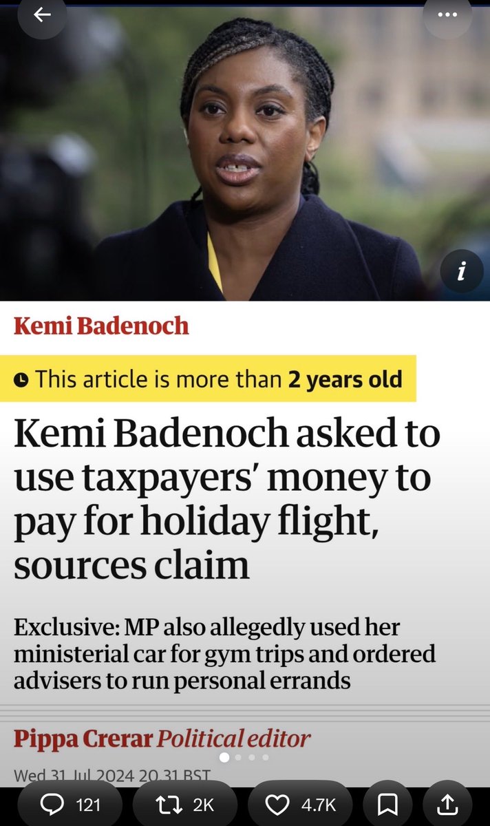 abflabulous's tweet photo. @KemiBadenoch @DailyMail Kemi Benefits has a genuine need for the lavish tax expenses running into the thousands to pay for the essentials rent holidays energy bills lavish lifestyle. 
Working the Benefits system for her own gain and comfort. https://t.co/NNlvvbt2c1