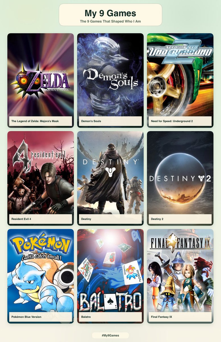 AzzaDutt's tweet photo. 9 games that shaped me! https://t.co/imPXY5gyt7