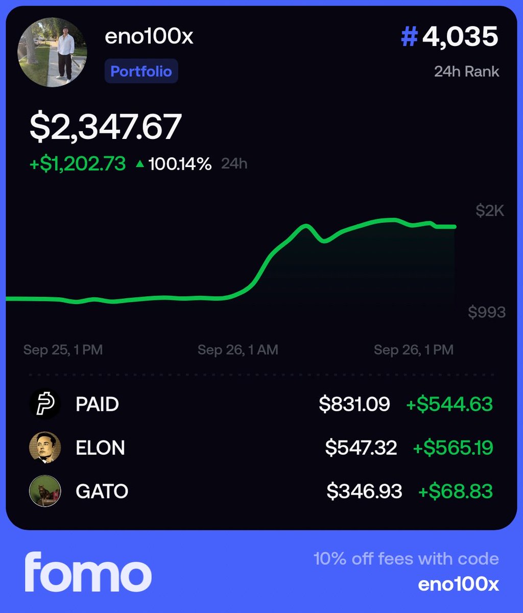eno100x's tweet photo. @fomo is basically strava for trading. every buy public, every loss too. https://t.co/X1EaTPcUUW