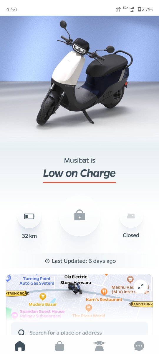 rajagrahari_'s tweet photo. Day 11 of #hyperservice! App shows "Last Updated: 6 days ago". My S1 X+ (UP96P7674) hasn't even been turned on or plugged in at the Harwara store for nearly a week. I will hold you 100% liable for any deep discharge damage. Wake up! @OlaElectric @bhash @OlaEV_Support https://t.co/LbmwjK6bpK