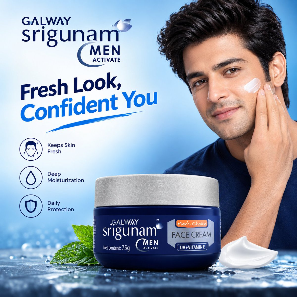 galway2003's tweet photo. फ्रेश लुक, कॉन्फिडेंट यू!
पेश है Galway Srigunam Men’s Choice Face Cream पुरुषों की त्वचा की देखभाल के लिए एक बेहतरीन विकल्प।
हर दिन अपनी पर्सनैलिटी में जोड़ें फ्रेशनेस और कॉन्फिडेंस का टच! 
#GalwaySrigunam #MensChoice #FaceCream #MensSkincare #SkinCareForMen #FreshLook https://t.co/p8M9RrFGWh