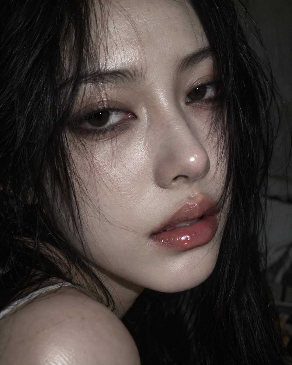 hai_vara's tweet photo. めっちゃ美人が見たくてChatGPTに鬼美女作ってって依頼したら「ヒエッ😨」ってなった

↓プロンプト

鬼美女
photorealistic ultra close-up, dewy moist skin with natural oil sheen and subtle highlights on forehead and nose, glossy wet-look lips with high shine, detailed realistic skin texture and pores, soft dim indoor lighting, raw smartphone photo quality, ultra detailed, 8k ネガティブ: cartoon, anime, illustration, dry matte skin, plastic skin, over-smooth, airbrushed, blurry, lowres