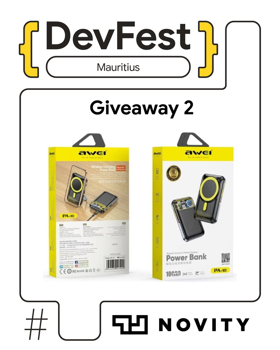 MSCraftsman's tweet photo. Weโre grateful to Novity, our Official Giveaway Sponsor for DevFest Mauritius 2026, for adding some extra fun to the day!
๐
03 October 2026
๐ African Leadership College of Higher Education (ALCHE)
๐๏ธ Join us: https://t.co/Jpr32SfHpi
#DevFestMauritius #GDGMauritius https://t.co/OWTSNfRGgZ