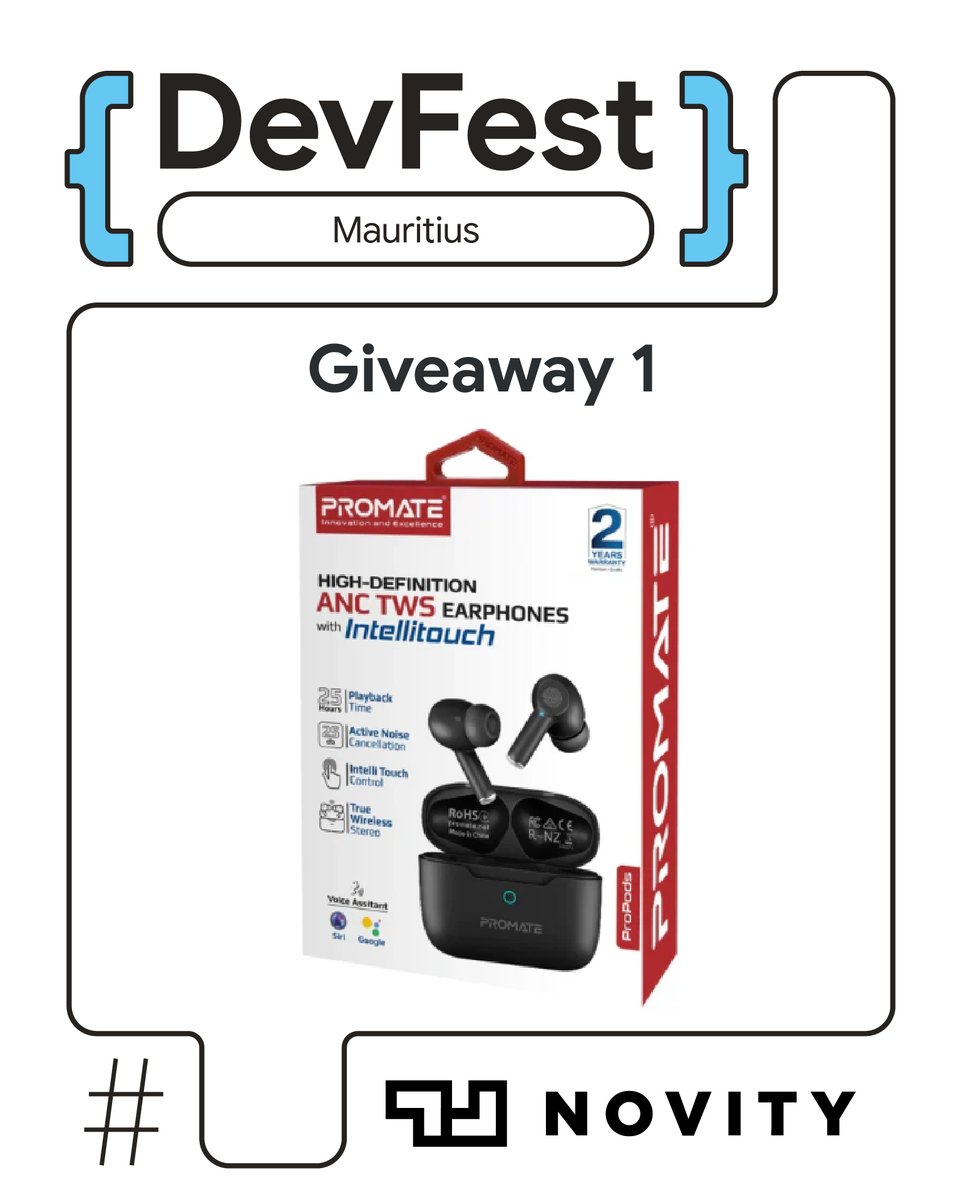 MSCraftsman's tweet photo. Weโre grateful to Novity, our Official Giveaway Sponsor for DevFest Mauritius 2026, for adding some extra fun to the day!
๐
03 October 2026
๐ African Leadership College of Higher Education (ALCHE)
๐๏ธ Join us: https://t.co/Jpr32SfHpi
#DevFestMauritius #GDGMauritius https://t.co/OWTSNfRGgZ