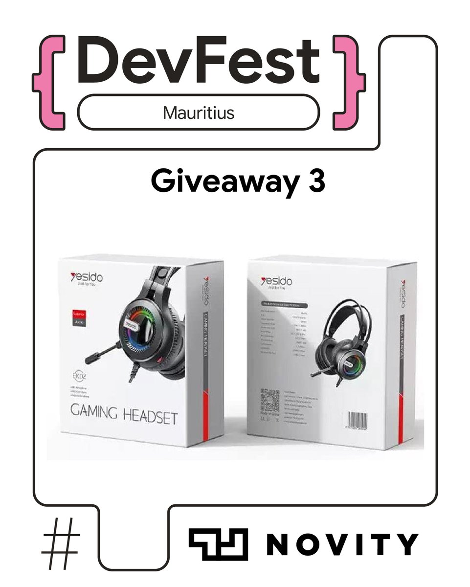 MSCraftsman's tweet photo. Weโre grateful to Novity, our Official Giveaway Sponsor for DevFest Mauritius 2026, for adding some extra fun to the day!
๐
03 October 2026
๐ African Leadership College of Higher Education (ALCHE)
๐๏ธ Join us: https://t.co/Jpr32SfHpi
#DevFestMauritius #GDGMauritius https://t.co/OWTSNfRGgZ