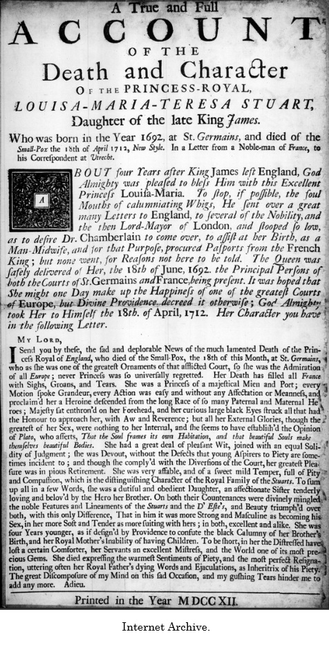 SueCooperBridge's tweet photo. NOTES📓A Royal daughter who “filled all France with Sighs, Groans, and Tears.”
In the Spring 1712 tragedy struck the house of #Stuart. #JamesFrancisEdward & #LouisaMariaTeresa, the exiled offspring of #JamesII, both contracted #smallpox. James survived, but poor Louisa succumbed. https://t.co/WQK2BJ0Bj9