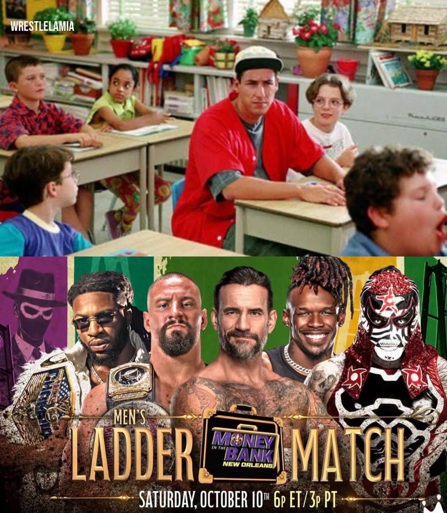 wrestlelamia's tweet photo. Punk in this Money In the Bank match like 😂 https://t.co/RFjzaz95Wc