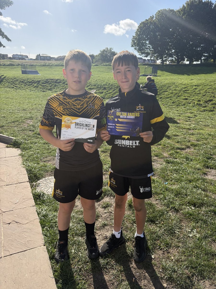 BBGAcademy's tweet photo. Well done to Henry and Alfie in year 7, who received Player of the Match and Opposition Player of the Match in their game against Oulton this morning!🏉 #TeamBBG https://t.co/LPOePB0jz4