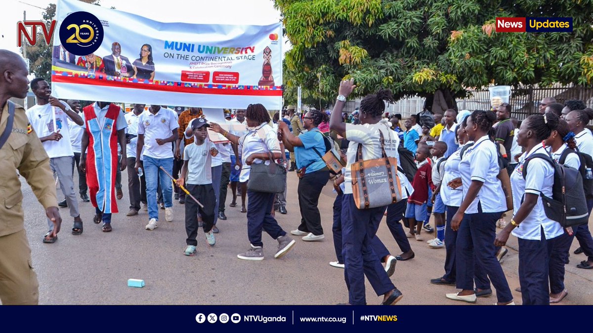 ntvuganda's tweet photo. UPDATE: Muni University has won a USD 3 million AHEFT Prize, becoming the only Ugandan institution among five inaugural African laureates.

The university was recognised for its Refugee and Host Community Youth Empowerment and Transformation Initiative (RETI), which supports skills development, employment, and livelihoods for refugees and underserved youth in West Nile. #NTVNews 

📸: @adidirashul