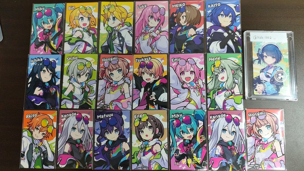 hide1002_'s tweet photo. 【プロセカ　交換】
ePick card series
コネクトライブ　エピカ

求　同種遥>みのり、こはね、杏
譲　写真の方達
　　箔押し→ミク、奏、穂波

プロセカ感謝祭一日目にて手渡し可能な方のみ募集
交換枚数多い方優先

検索からもお気軽にお声がけください！ https://t.co/rV3ho01zZr