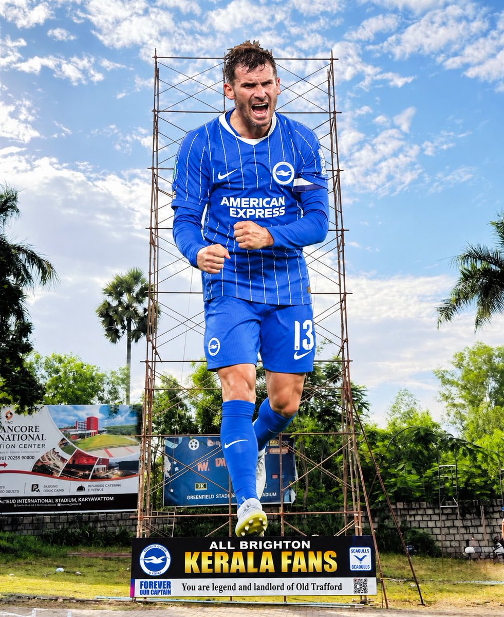 BrightonKerala's tweet photo. We Brighton fans in Kerala have decided to enjoy this international break by creating a 50-foot cutout of one of Brighton’s greatest midfielders, Pascal Groß, in local street. Anything for our club. 🩵🤍

The biggest cutout ever in Kerala for a Premier League player. 💥💥💥 https://t.co/DUiSgMJUTZ