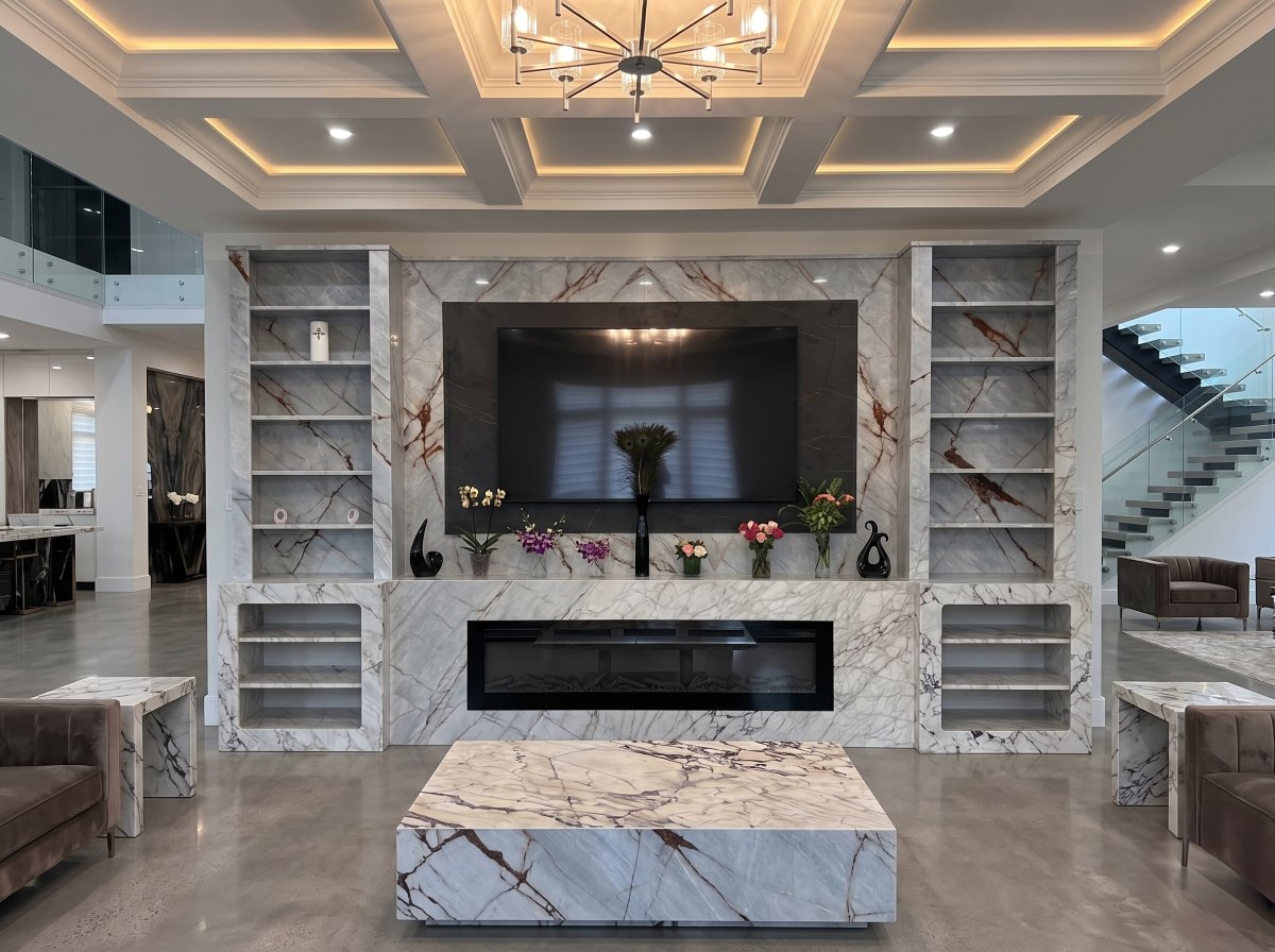 PisastoneLtd's tweet photo. A stunning media wall brought to life with bespoke stone, expert craftsmanship and precise installation. Discover how Pisa Stone transforms ideas into luxurious spaces across the UK. #PisaStone https://t.co/u2jhyR9xj2