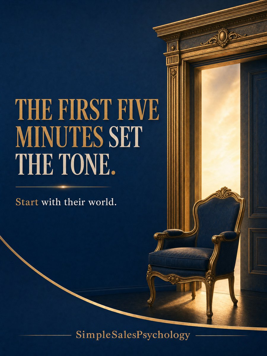 SimpleSalesPsy's tweet photo. The first five minutes of a sales conversation often set the tone for everything that follows.

#SalesConversation #SalesPsychology #FirstImpressions https://t.co/WxvODoRKCt