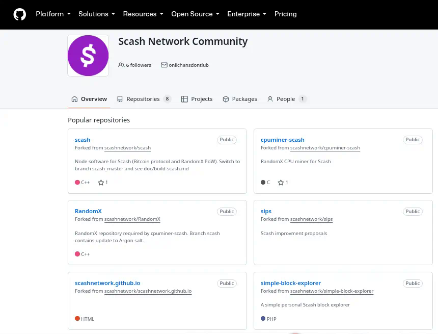 scash_china's tweet photo. 仓库顶上那条黄条，日期写得很清楚：2025 年 8 月 28 日，管理员把 scashnetwork 组织标成 Archived。旁边一串 Public archive。节点、矿工、提案仓库还在，只是官方组织不再以「维护者」身份出现。这不是戏剧性的「人蒸发了」，是把钥匙放下、把仓库封存——主动退出维护。

下一帧才是重点。打开 Scash Network Community，同样的 scash 节点、cpuminer-scash、sips 改进提案被 fork 过来继续推。时间戳还在往前走。底座仍是 Bitcoin 协议，PoW 仍是 RandomX，家用电脑还能进来参与出块。谁能挖、怎么出块，写在可验证的仓库和算法里，不写在某个组织页的成员名单上。

加密圈里偶尔会把这种安静交接，跟早年那位把协议留在公共网络上、自己退到幕后的写法，放在同一条光谱里看。相似的是交接方式：协议公开、钥匙交出、社区续跑。不是身份谜题；方法平行，绝不等于「他就是某某」。把传说读进仓库黄条里，对理解这条链没有帮助。

谁来维护，比谁曾经出现在组织页上，更能决定一条链能不能继续被人用。归档可以是终点，也可以是交接的起点——Scash 眼下更像后者。

#社区交接 #scash #RandomX #开源归档