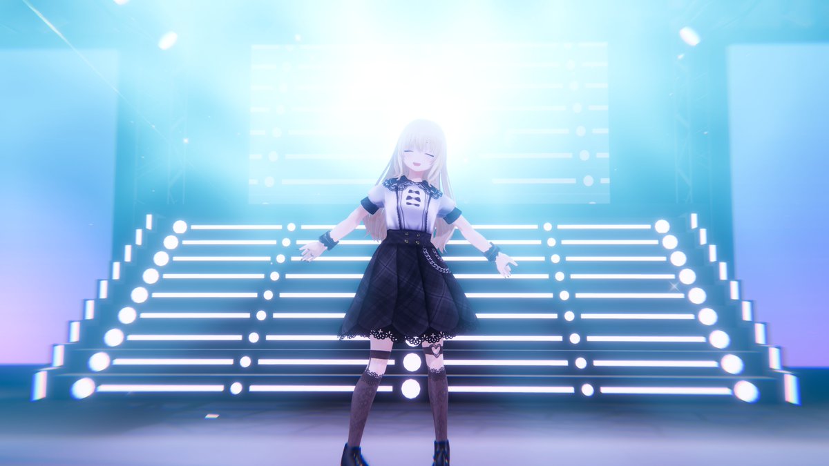 tsumuriumu's tweet photo. あやたか様のショップ賞でいただいた「病みかわアイドル」を着させていただきました！レースや金属部分の描き込みが緻密でステージに立つとテンションが上がる！長いネイルは初着用ですが良いですね～
#あやたか作3D https://t.co/fe4J7p3m85
