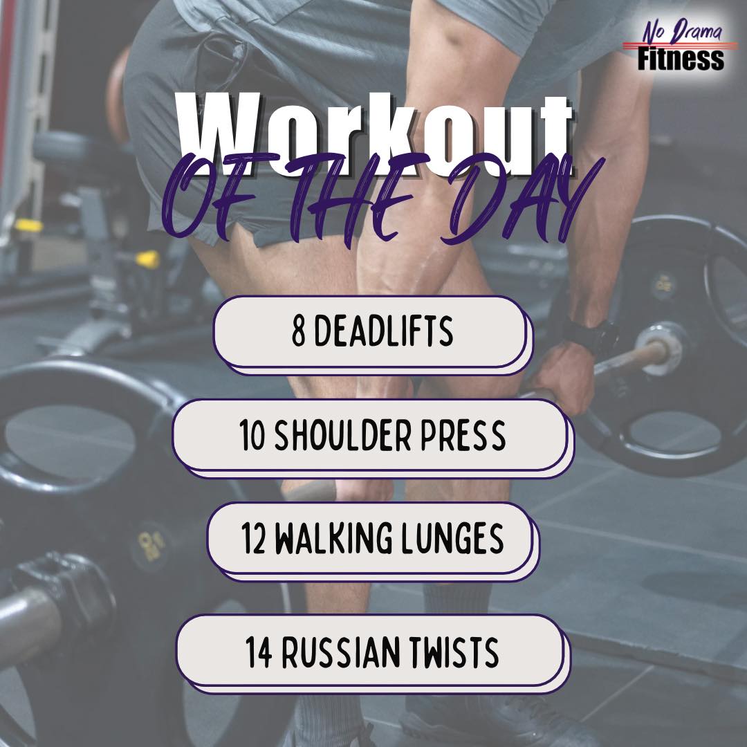 CoreyKetro8ga's tweet photo. 15-Minute AMRAP

8 Deadlifts 
10 Shoulder Presses 
12 Walking Lunges 
14 Russian Twists 

How many rounds can you complete in 15 minutes? https://t.co/8u0PL3zLn7