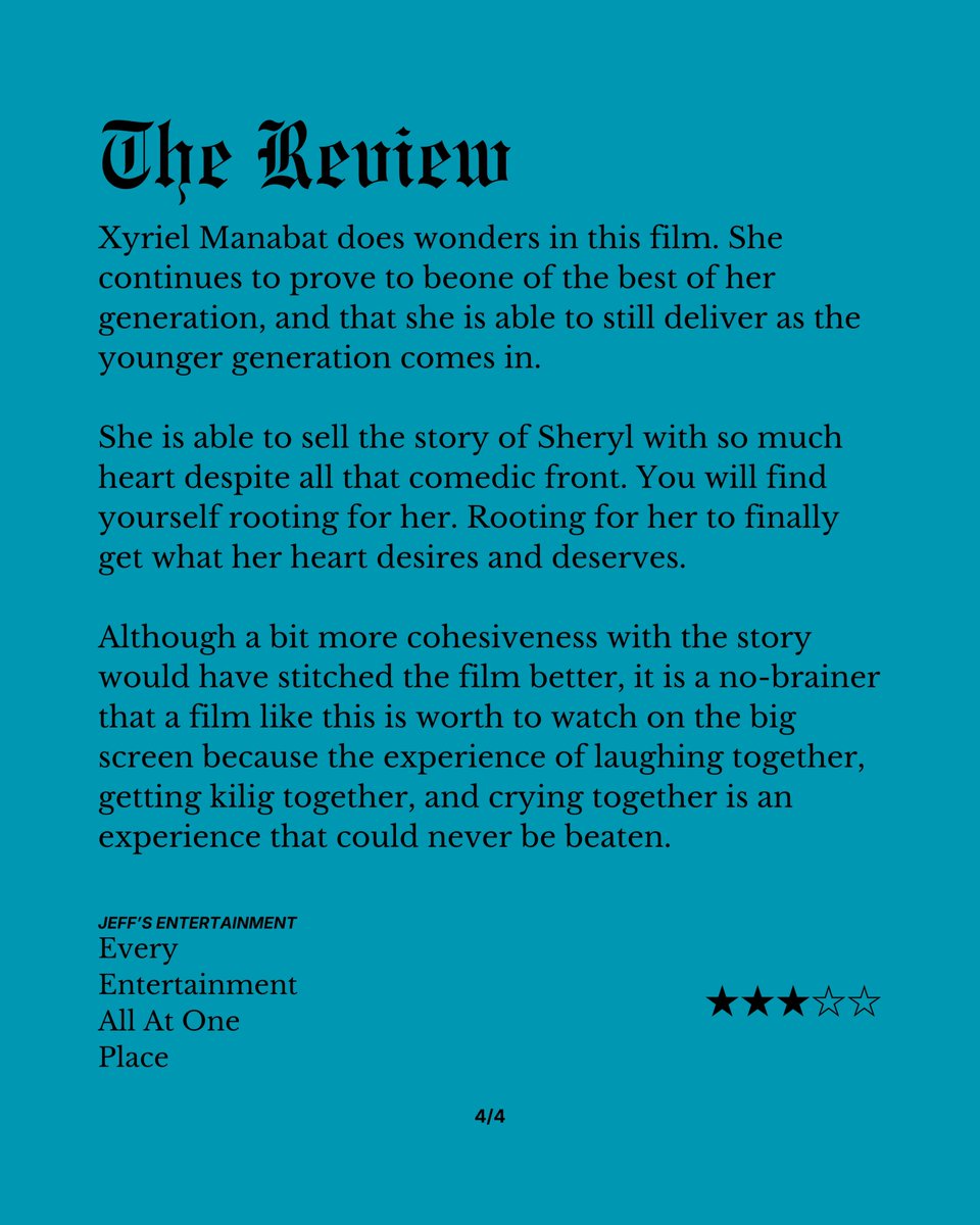 ColomaIsaacJeff's tweet photo. #PureGoldCinePanalo2026 Review:
STUCK ON YOU

Learning to let go of toxicity, or at least even call out for the change of it, is a part of being able to show, give, and receive love.

It is a no-brainer that a film like this is worth to watch on the big screen!

Xyriel is gold. https://t.co/MeoIax3LiW