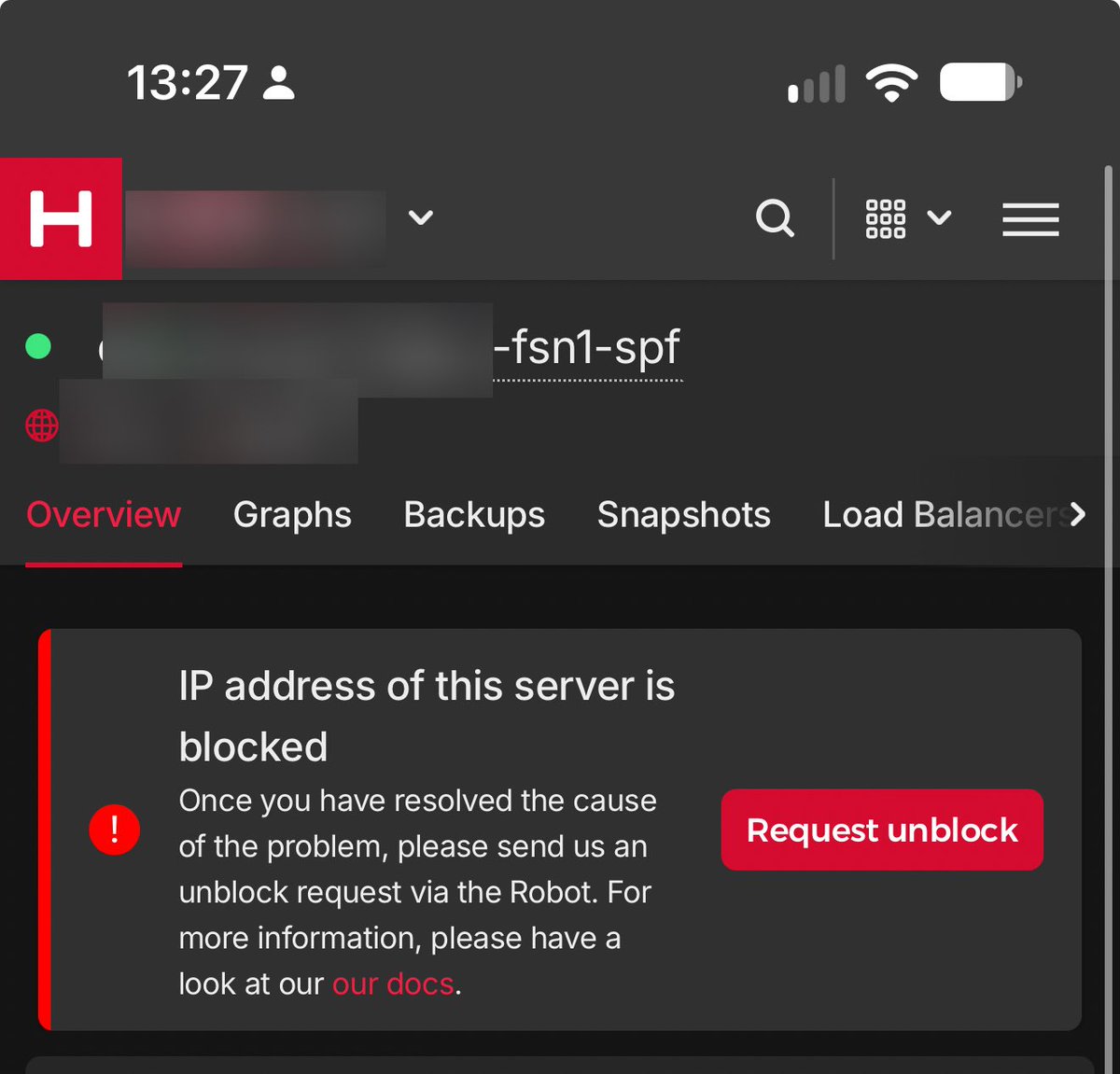clemlesne's tweet photo. @Hetzner_Online, which hosting company blocks all servers public IPs in an account, without notice, without justification, without emails, without audit logs traces? And billing continues obviously. Are you a serious company? https://t.co/QYqxadbohM