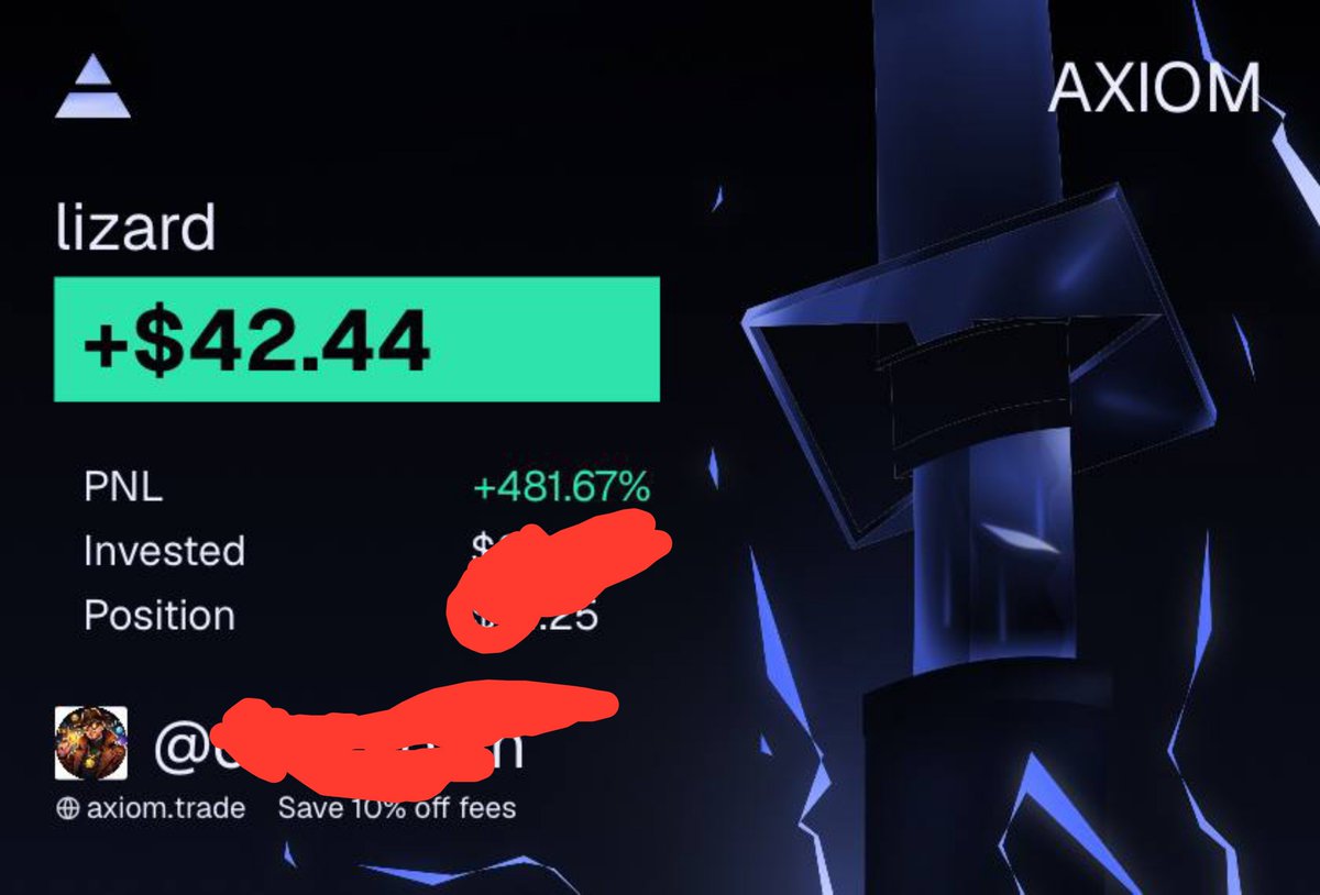AvoidColos's tweet photo. 🚨 THIS IS WHY I FILTER, NOT CHASE.
One Axiom setup on $lizard shows +481.67% PNL on the position displayed. 📈
The edge is finding interesting setups early and knowing what to watch not blindly aping every pump.
Want to sharpen your memecoin trading skills?
👉 Sign in through Axiom: https://t.co/I2hjbSNvRN⁠�
👉 Then DM @avoidcolos for access.
⚡ FREE to join.
🔎 Find. Filter. Research.
— GM Axiom 🧙‍♂️
#Axiom #Memecoins #Solana #CryptoTrading #Crypto