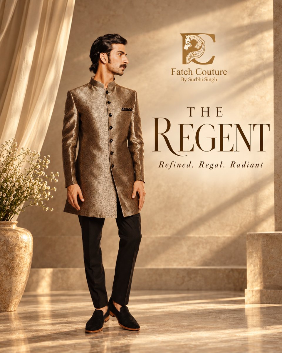 fatehcouture's tweet photo. The Regent — Refined. Regal. Radiant.

Bespoke menswear, tailored for the man who commands a room.
Discover the collection → https://t.co/Wobi0VOfZc

#TheRegent #FatehCouture #BespokeMenswear #JaipurTailoring #LuxuryMenswear #IndianGroomwear https://t.co/470vU3OSb4