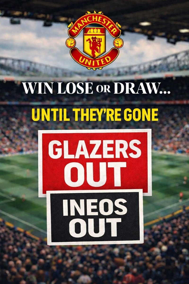 unitedcentral18's tweet photo. Day 5 of posting with the hashtags #BoycottUnited #GlazersandIneosOut until these dirty scumbag owners get out of our club! We can get our club back if we stick together and keep the pressure on to make them sell up.

This has gone on for far too long and it has to END nowwww! https://t.co/O2yO0BPQY7