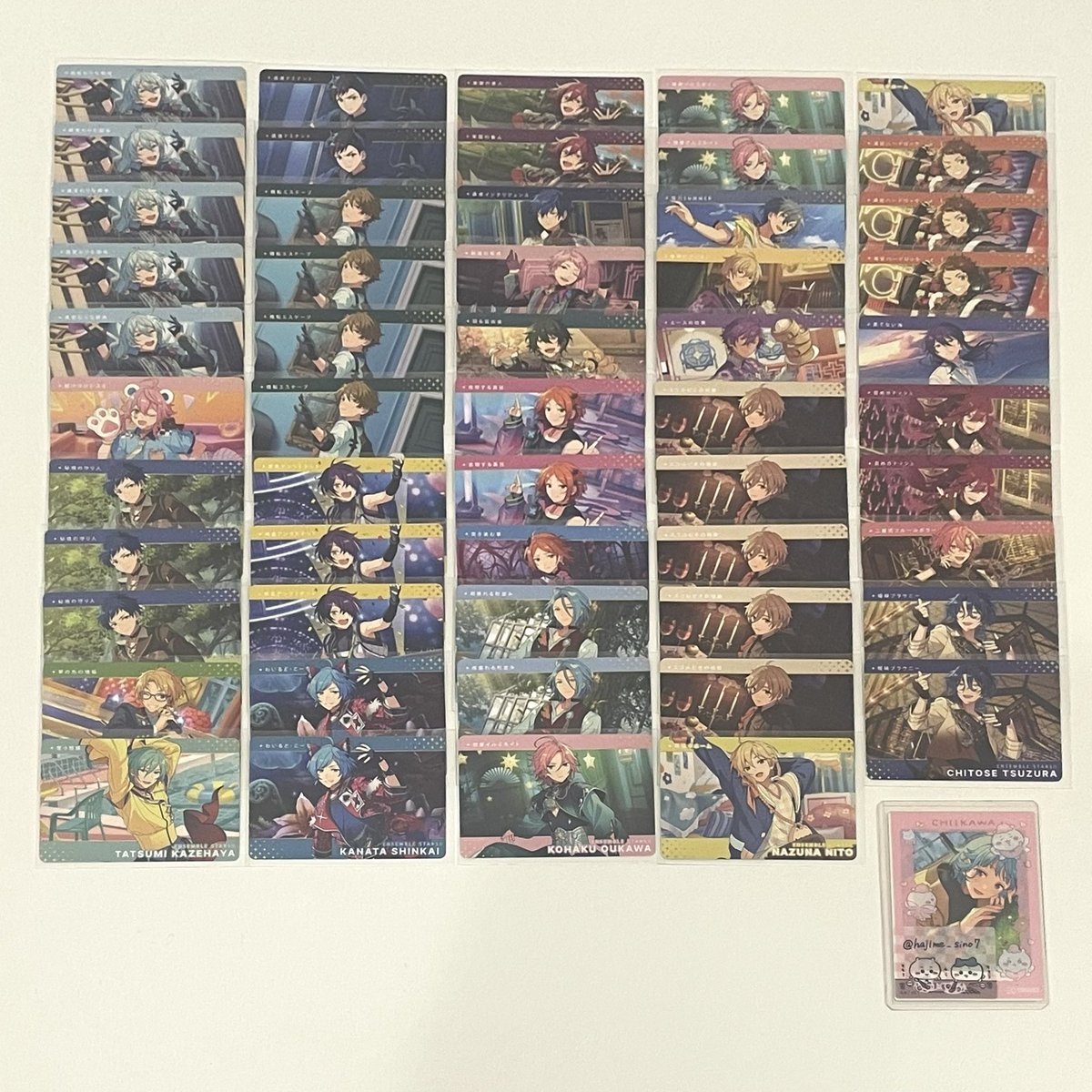 hajime_sino7's tweet photo. 【交換】あんスタ カードダス Vol.1 Vol.2

譲...画像参照

求...N,R 創くん
　　
·

⟡ N⇔Rの比率違いも検討いたします ⟡

大変難しいとは思いますが、
条件合う方いましたら
お声掛けお待ちしております୨୧. https://t.co/vTKZCfxifY