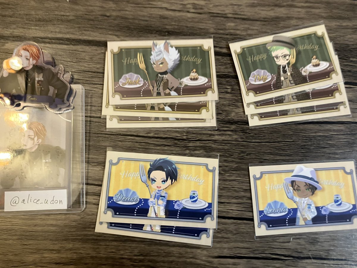 alice_udon's tweet photo. 【交換・送料】 ツイステ ボンボニエール バースデーカード BDカード

譲 ジャック3 トレイ3 デュース2 レオナ1

求 同種ケイト>>異種ケイト>>71円/枚+送料

・郵送希望
・纏めて優先

引用元にお声掛けください。 https://t.co/IcAlHZwQT2