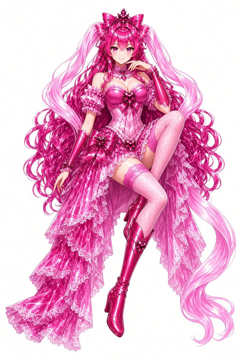 Latex_AI_Chouya's tweet photo. オリジナルキャラ（悪堕ち前の��）を生成したら、勝手にツインテールにされてまるでキュ○○ジェスティだったので、色を紫にして背景をつけたらこんな感じww

てかアップデート入ってからchatgptとGrokが規制厳しくなった癖に言うこと聞かないwww

※（一枚目）でちゃった奴のアレンジ
（二枚目）意図せずでちゃった奴
（三枚目）本当に出したかった奴