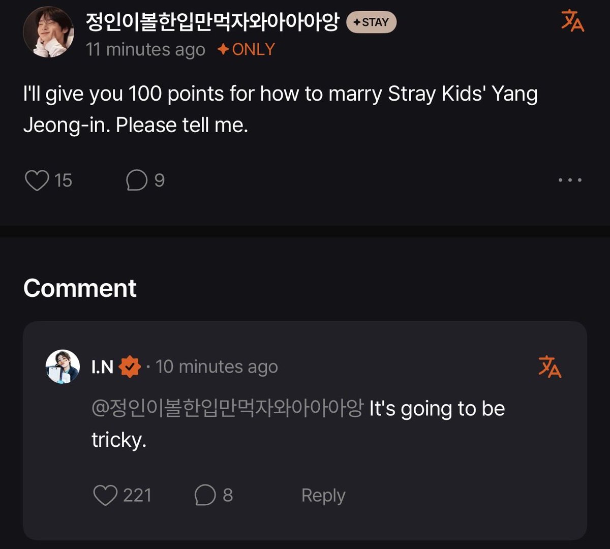 love4yji's tweet photo. jeongin is so funny i can’t https://t.co/lsFrtehvL4