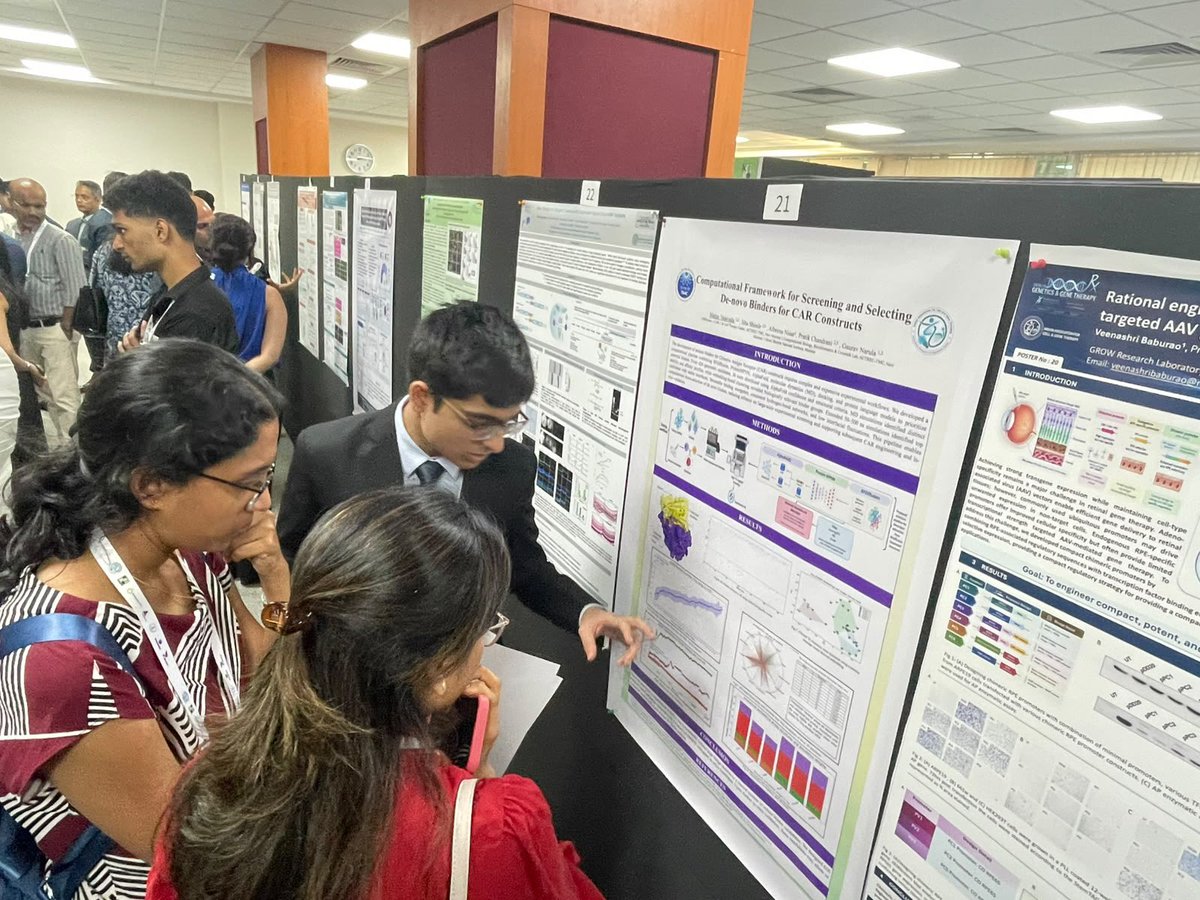 CTCTC_tmc's tweet photo. #TeamCTCTC at #IACGT2026, presenting our work through insightful poster presentations. - Part 1
Featuring : @AafreenAnsari44, Dr. Neha Ramani, @MahinVasavada, Ms. Uzma Neazi
@IndiACGT @ACTREC_TMC
#InVivoDynamics #AnimalModels #CARConstructs #TcellExpansion https://t.co/TeJMUu9Sj7