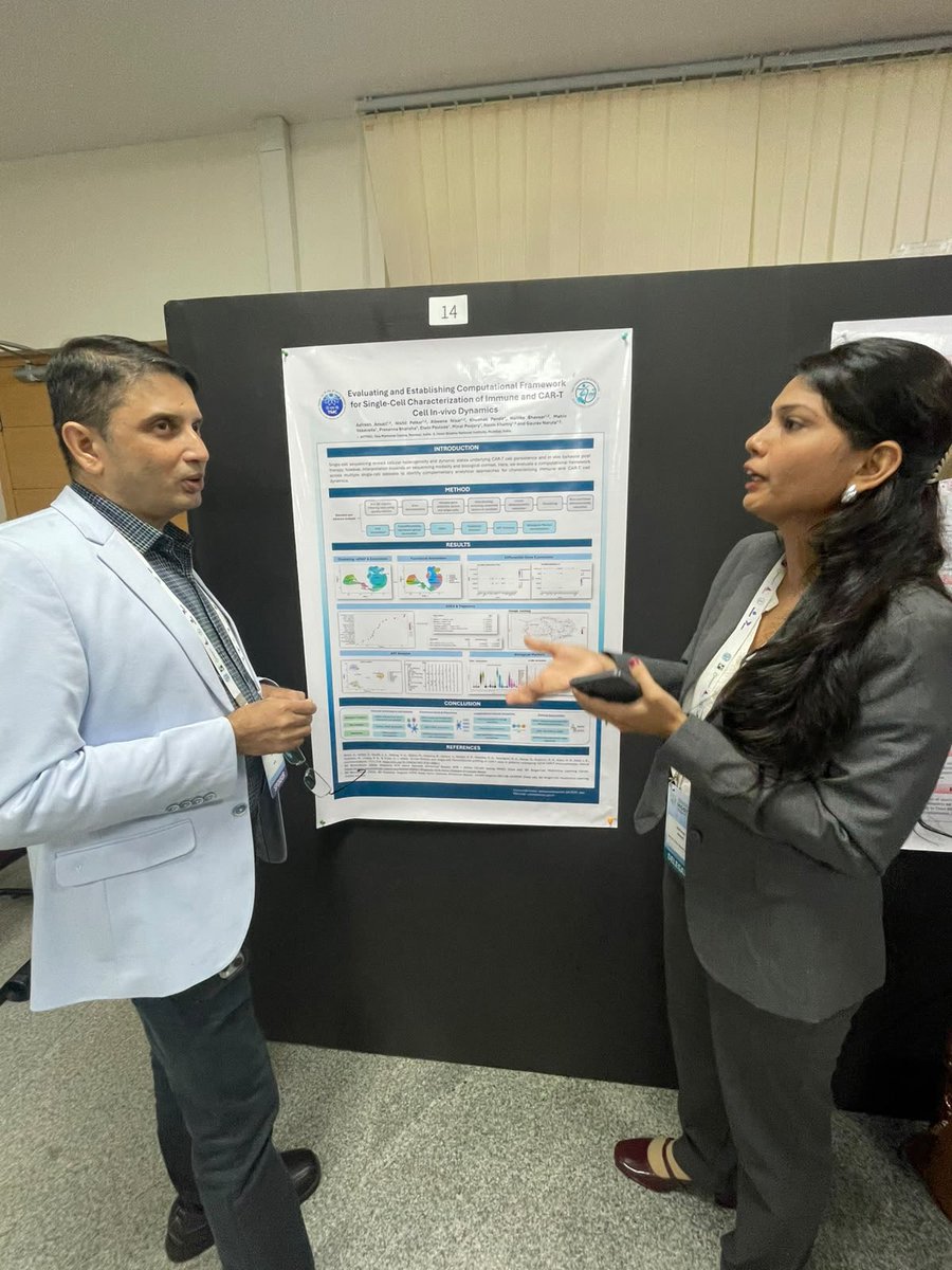 CTCTC_tmc's tweet photo. #TeamCTCTC at #IACGT2026, presenting our work through insightful poster presentations. - Part 1
Featuring : @AafreenAnsari44, Dr. Neha Ramani, @MahinVasavada, Ms. Uzma Neazi
@IndiACGT @ACTREC_TMC
#InVivoDynamics #AnimalModels #CARConstructs #TcellExpansion https://t.co/TeJMUu9Sj7