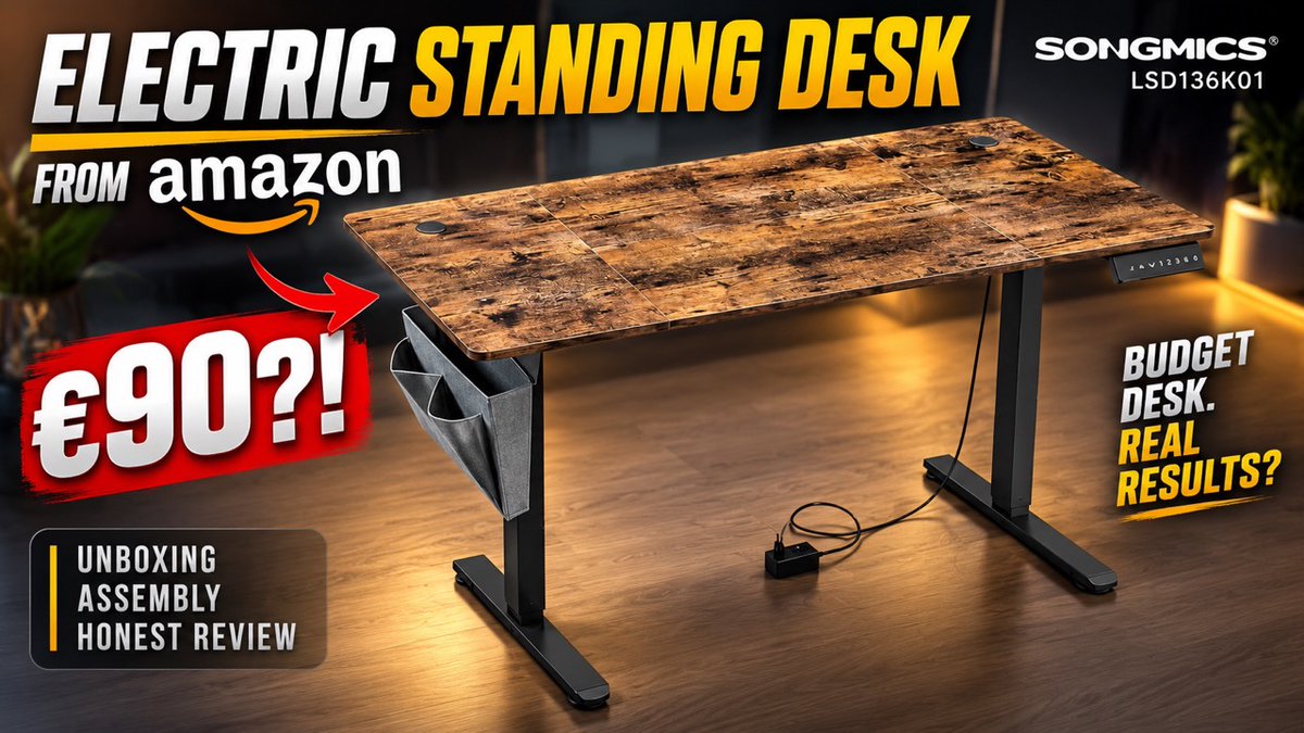 ScanVerdict's tweet photo. I Bought a €90 Electric Standing Desk on Amazon — Is It Any Good? https://t.co/SRRU76XEy0 I bought this SONGMICS electric standing desk myself on Amazon for just €90, so this is an independent hands-on video with no sponsorship involved. #StandingDesk #AmazonFinds #ScanVerdict https://t.co/ReGSuXc82q