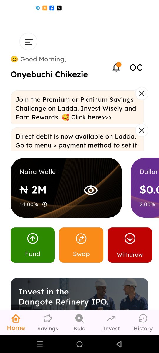 Onyebu_chi's tweet photo. My first Funding with @getladda @tosinolaseinde let's see how it goes,and we will do more in the future. https://t.co/EQQ2eh2PBc