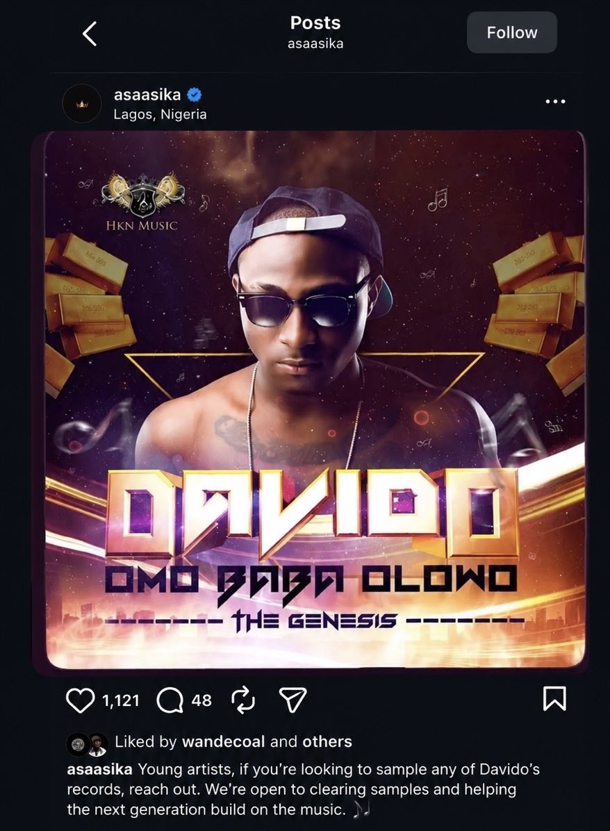 Lifeiseazii's tweet photo. Davido’s manager is on IG looking for artists to sample Davido’s songs, because so far, it’s only Wizkid’s music other artists have been sampling. https://t.co/kEDAfz62iu