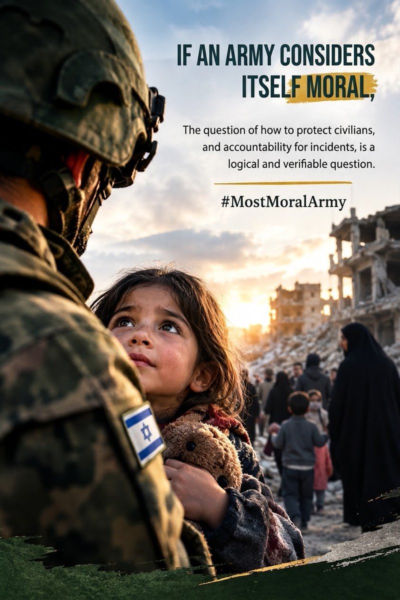 z_y_nb_83's tweet photo. "If an army considers itself moral, asking about how it protects civilians and holds itself accountable for incidents is a logical and legitimate question."
#MostMoralArmy https://t.co/DkWLA96n1q