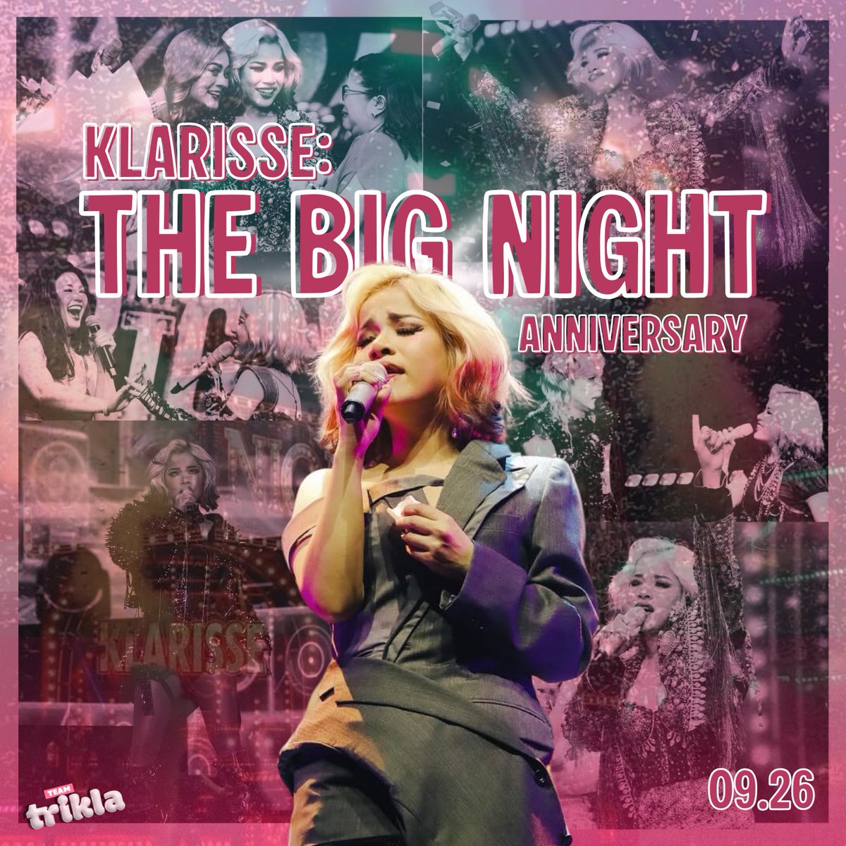 teamtrikla's tweet photo. It’s been a year since we witnessed a night we’ll never forget. A night filled with music, passion, unforgettable moments and memories that continue to live in our hearts. 

HAPPY FIRST ANNIVERSARY, KLARISSE : THE BIG NIGHT! ❤

Ate Klang, we need another one. Pls pls pls ^^

THE B1GNight Anniversary