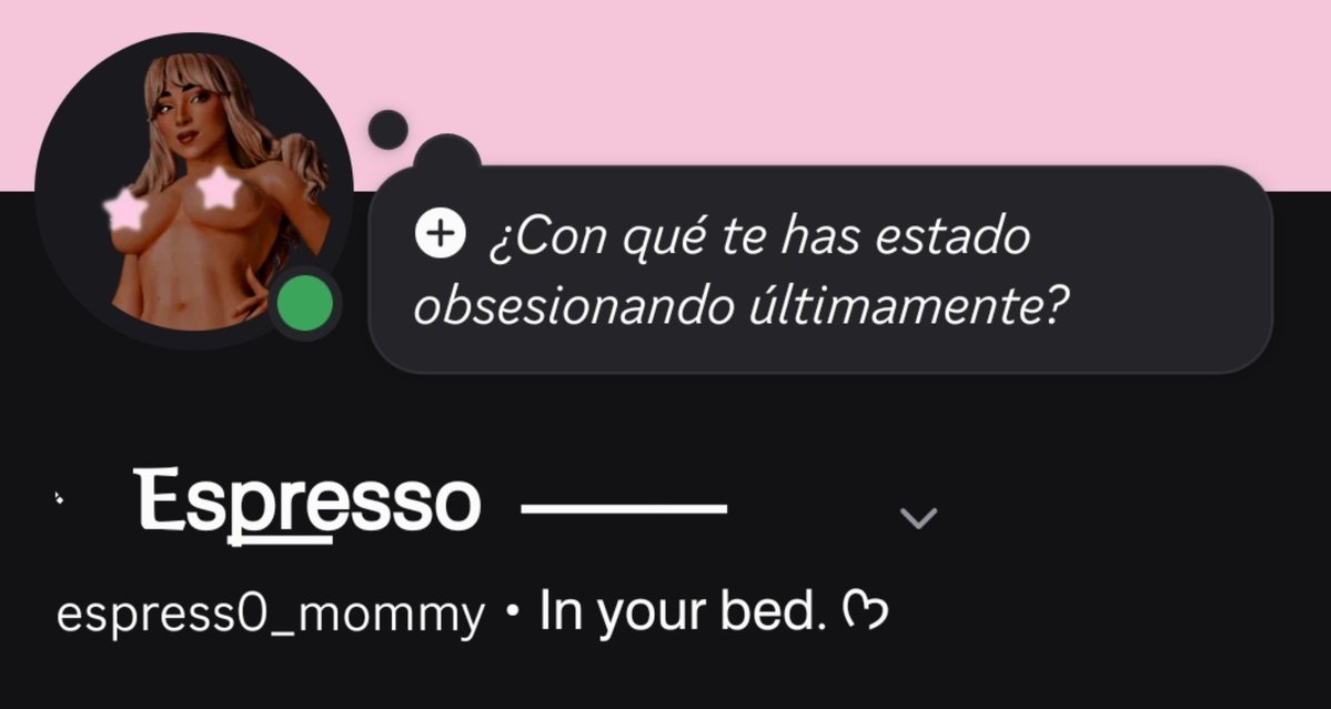 ESPRESS0_M0MMY's tweet photo. ᅠ
ᅠ 
                              #𝐸𝑆𝑃𝑅𝐸𝑆𝑆𝑂              
───⠀ ᥫ᭡
¡ ahora también tengo discord ! https://t.co/8hyPw6KEiQ