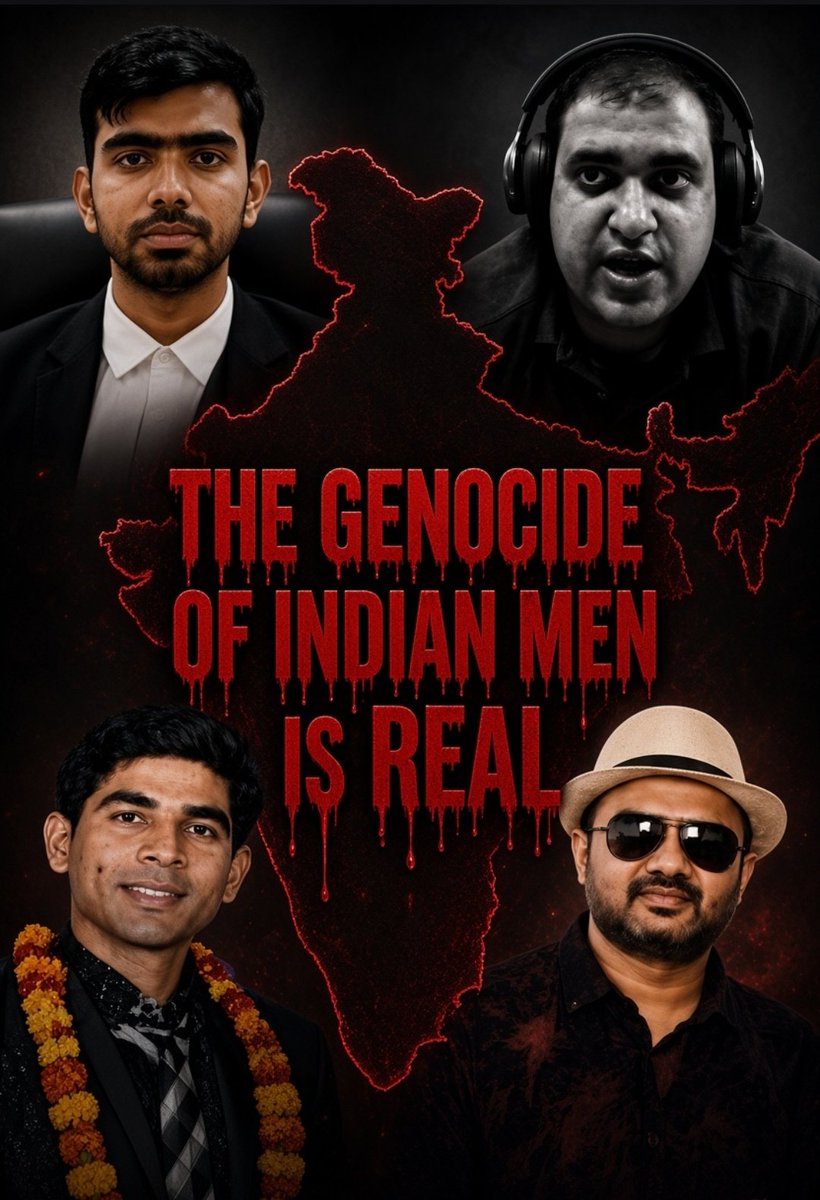 TrumpSaveBharat's tweet photo. The genocide of Indian men is REAL.

Delhi Judge.
Atul Subhash.
IAF Wing Commander.
Doctor’s husband.

Different cities. Same silent war.

Misuse of matrimonial laws is destroying innocent men — false cases, endless harassment, shattered lives.

They begged for justice.
They were ignored.
They are gone.

How many more fathers, sons & husbands must die before we reform these laws?

MENS LIFE MATTERS