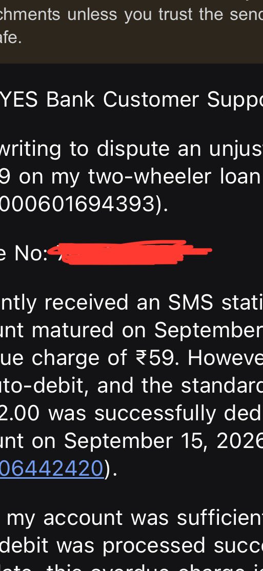 urzBoomeR's tweet photo. 🚨Hey @YESBANK, my auto-debit EMI was successful on the exact due date, yet you still charged an unjustified ₹59 overdue fee! 
Worse, your support sent an unrelated template instead of reading my email. Ticket Ref: CS250926018353. Kindly resolve this ASAP! https://t.co/towaByqkwU
