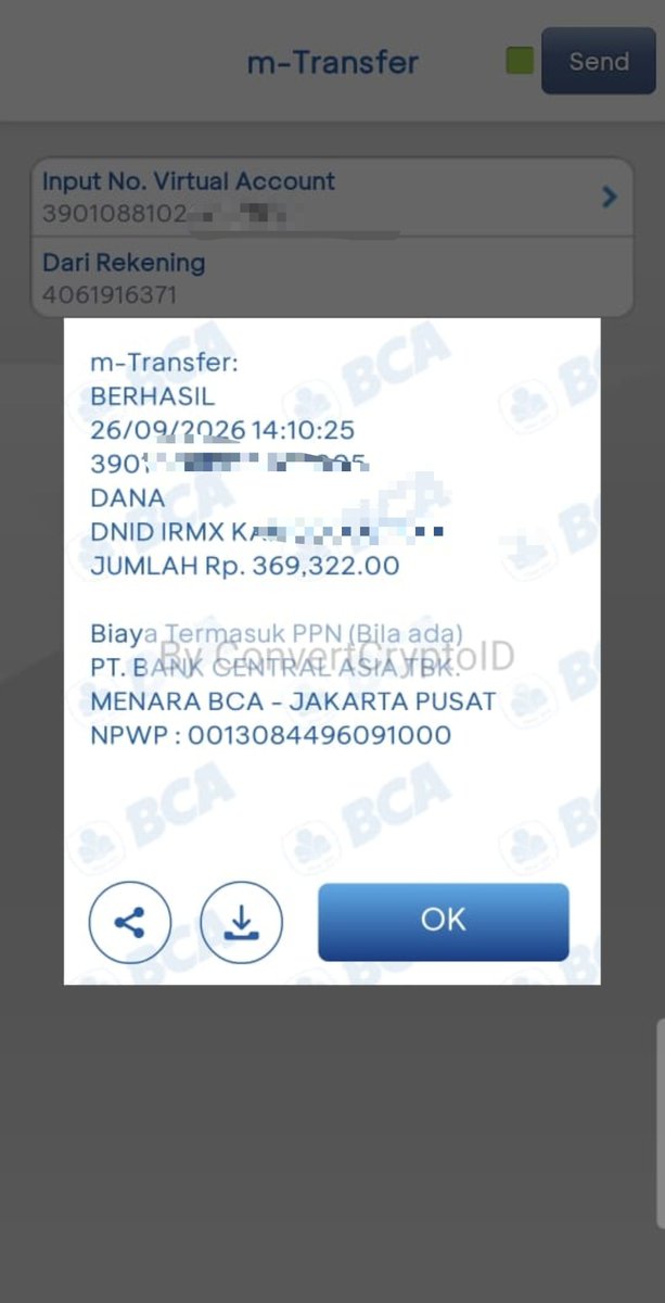 0xjancok's tweet photo. Makasih bang udah bantu cv 🫡
@ConvertCryptoID  semoga sehat selalu rejekinya lancar Aamiin 💥

#ConvertCryptoIDtesti https://t.co/dPNgPo6sEJ