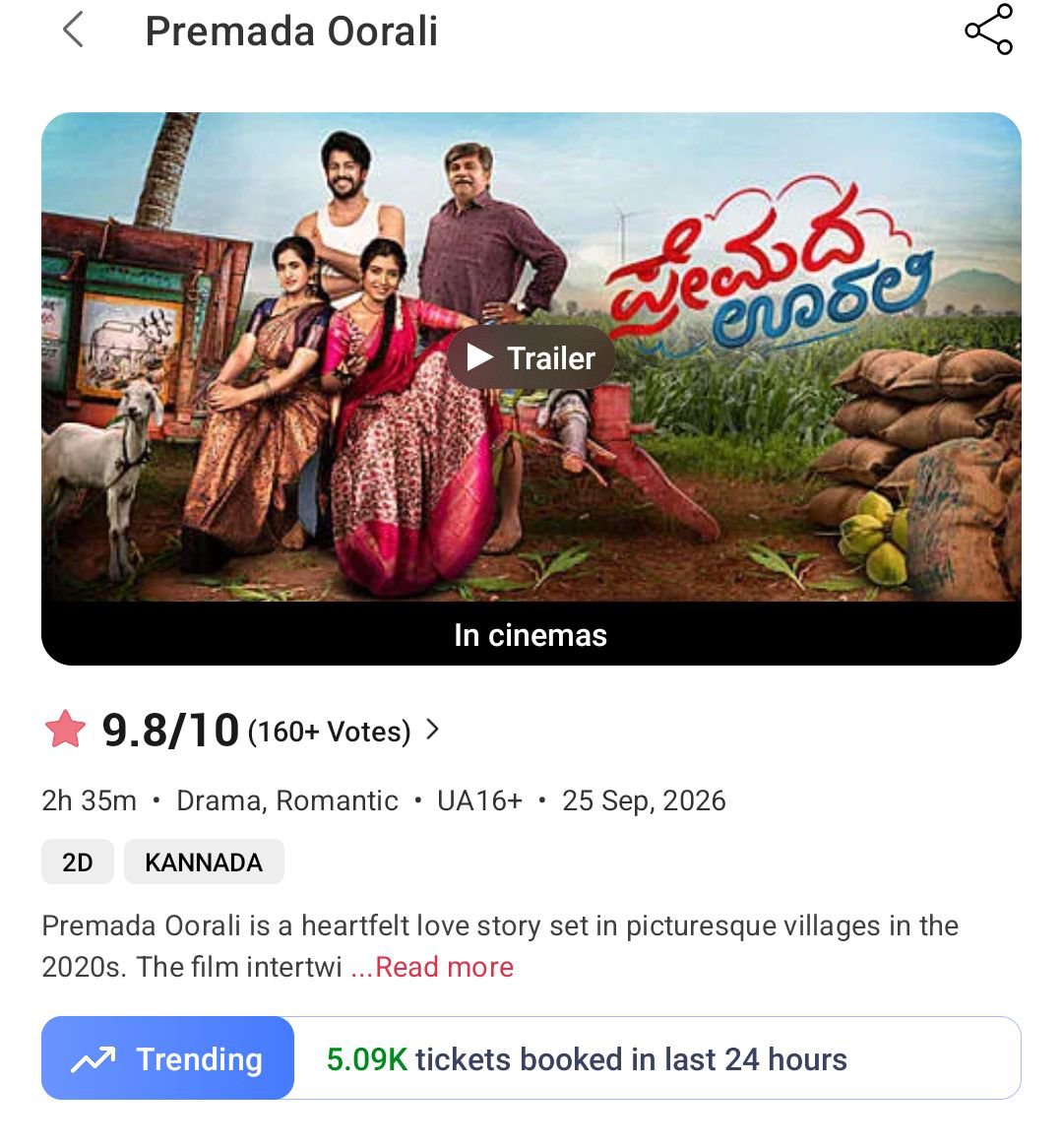CineAddict_17's tweet photo. Finally It's trending in BMS😍

#PremadaOorali #KFI https://t.co/QKRxWWrXPZ