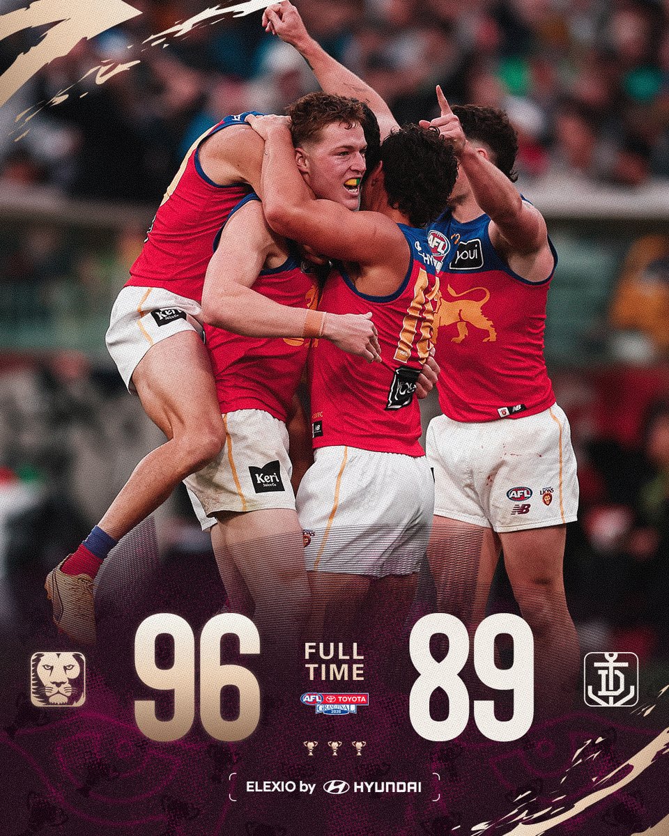brisbanelions's tweet photo. Ladies and Gentlemen, your back-to-back-to-back PREMIERS 🏆🏆🏆 https://t.co/RhbnVJGFS3