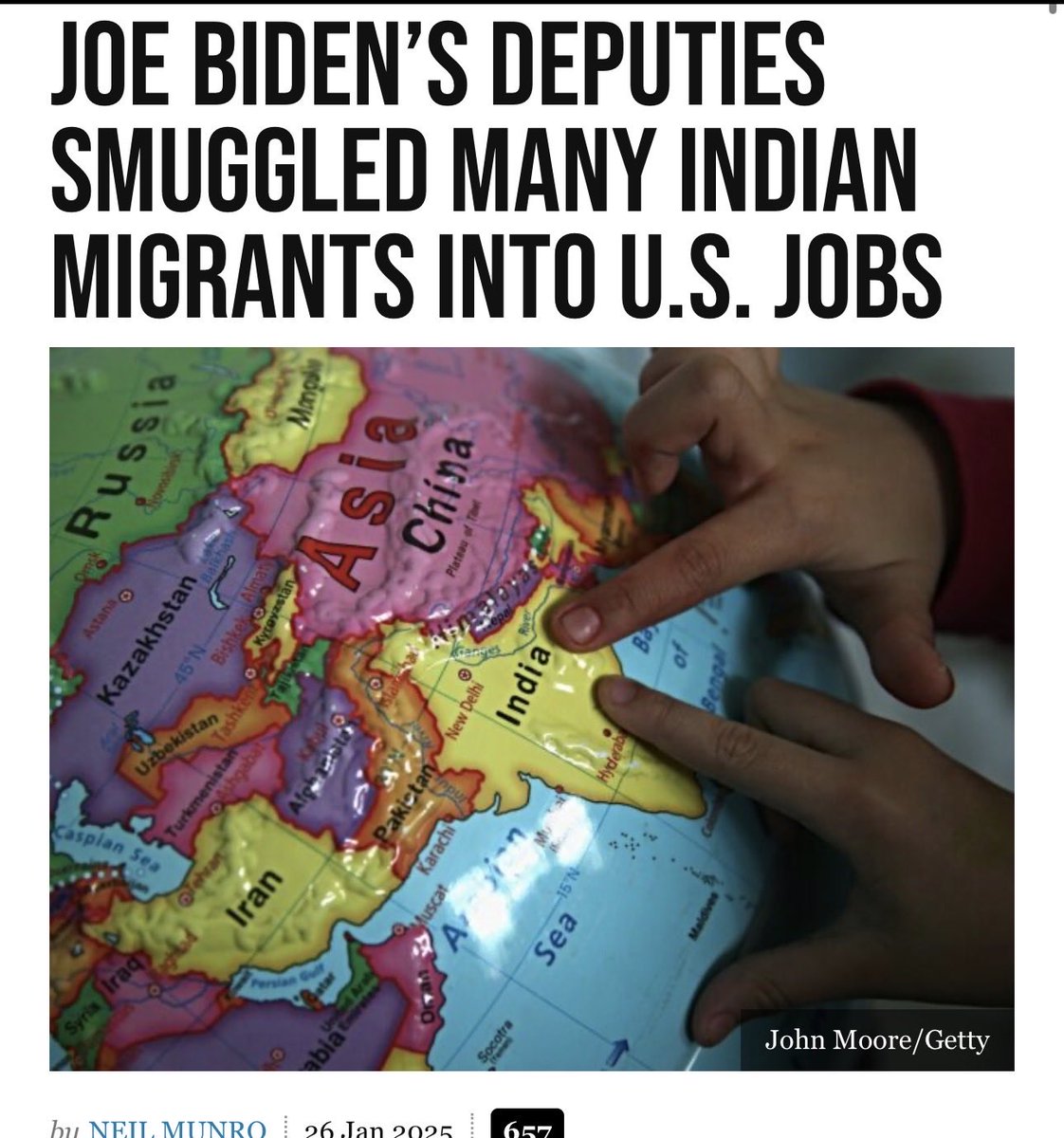 RedPillRabbit's tweet photo. “President Joe Biden’s ambassador to India approved more than two million visitor visas for Indians in 2023 and 2024 — so allowing a huge wave of job-seeking Indians to take off-the-books, untaxed, illegal jobs in the United States.” https://t.co/pliIHjbxA8