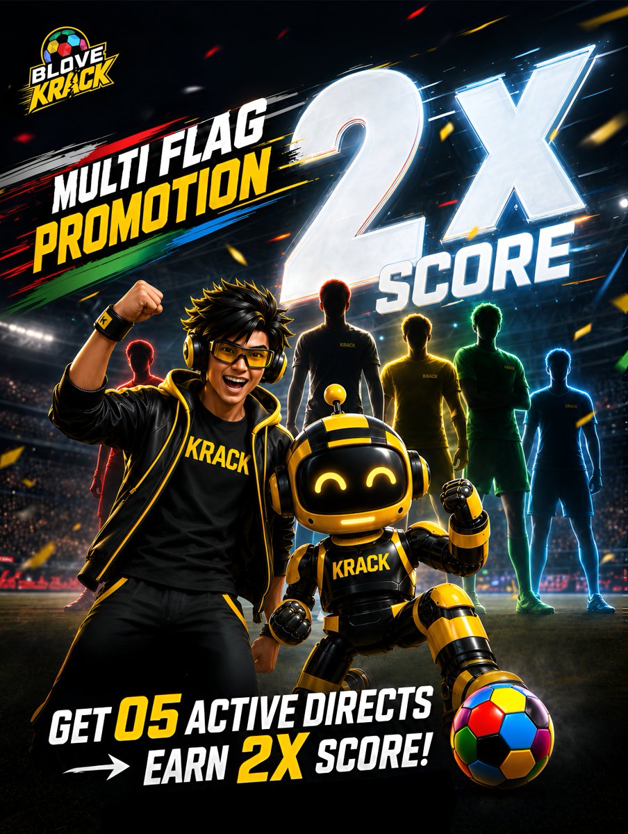 KrackProai's tweet photo. BLOVE Krack Multi Flag Promo is LIVE!

Got 5 Active Directs? 👀
Then you’re ready to unlock 2X SCORE! ⚡

Double the score. Bigger momentum. More reasons to activate your team. 💥

⏰ ONLY TODAY!
Don’t let this one pass you by!

❤️ BLOVE Krack — Make Your Move!

#blovekrack https://t.co/i21yOnjtQQ