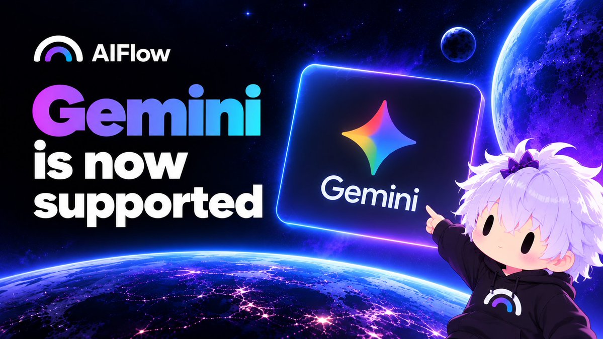 tryaiflow's tweet photo. Gemini is now supported on AIFlow. ✨

Access Gemini alongside OpenAI, Claude, and more through one API.
One endpoint. More models. Lower-cost inference.

Learn how to integrate → https://t.co/KY96bLWyP8 https://t.co/pQw6DiZJZk