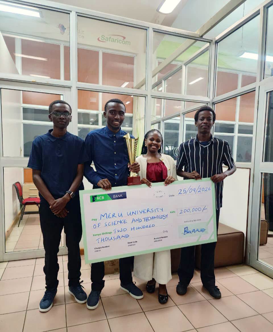 MeruUniversity's tweet photo. MUST is celebrating!
Our students #TeamPride have emerged winners of the Business & Human Rights Hackathon #BHRHackathon2026, under the theme “Code for Dignity, Innovate for Impact.”
Their winning solution, #HakiTrail, empowers agricultural workers to safely report abuse and connect with support.
They have won a Seed funding + 6 months incubation + internship opportunities!
Congratulations, Team MUST!
#MUST #HakiTrail #BHRHackathon2026 #Innovation #StudentInnovation #TechForGood