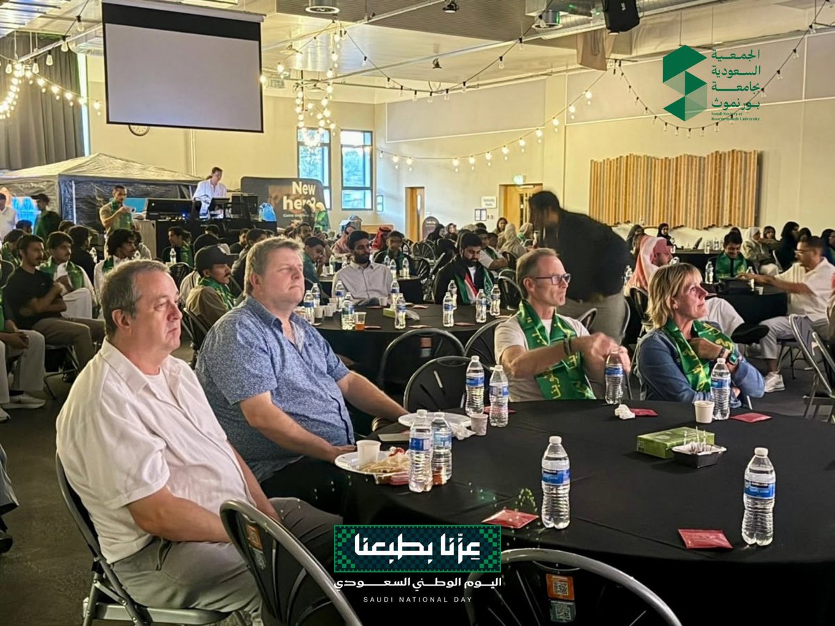 Saudisinbu's tweet photo. 📸 | صور من احتفال الجمعية السعودية بجامعة بورنموث بمناسبة اليوم الوطني السعودي 96.

برعاية: @languagetour_sa https://t.co/CbIVsaueo3