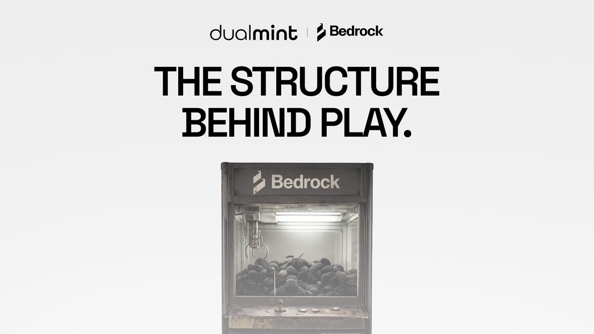 mhlsamtygggc's tweet photo. Most RWA tokens stop at “do the assets exist?”
A machine raise needs a harder question : Who can act if the operator turns?

@BedrockFndn incorporates the company the machines sit inside. The Bedrock Foundation holds 20% of that company, independent of @DualMintRWA 

PLAY is DualMint first machine yield product on Solana, a tokenized claim on what 200 operating arcade claw machines earn.

Players put coins in. Machines record every play. That revenue becomes monthly distributions. The position amortizes as machines pay off.

Typical wrappers only prove existence. This structure adds enforcement.

The Foundation 20% stake carries legal standing on:
- Fraud
- Selling machines without consent
- Value extracted behind holders backs

Underperformance does not qualify. Token holders cannot sue or vote the shares. The Foundation can answering to holders, not DualMint. Up to $2M funds it.

The stake also welds the company to the token.
Anyone who wants the machines outright must accumulate 30% of supply, then buy the Foundation out above market.

No route to the physical assets goes around token holders.

Bedrock makes the company answerable to someone. DualMint turns that into a claim capital can actually hold.

DualMint already finances 1,250+ everyday machines (laundromats, HVAC, vending, now arcade) with zero recorded operator defaults since May 2025.

PLAY applies the same method : IoT telemetry (@peaq + @chainlink ) reconciles plays and uptime against reported revenue before any distribution moves.

The machines are already operating. Pre deposits are live.

This is what stands behind PLAY.
Steel earns it. Solana moves it.