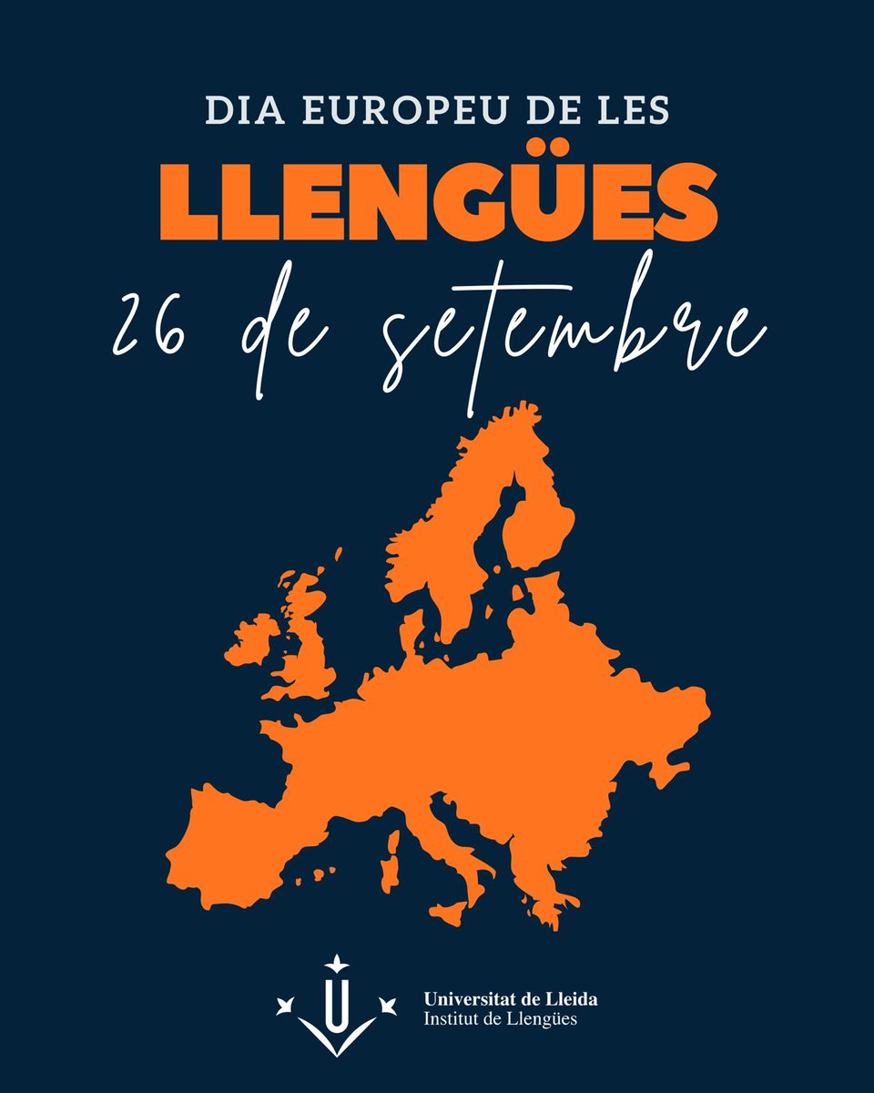 Llengues_UdL's tweet photo. Avui, 26 de setembre, se celebra el Dia Europeu de les Llengües, un dia per posar en valor la diversitat lingüística i la seua importància per aconseguir una major comprensió intercultural 🤝

Us desitgem un feliç Dia Europeu de les Llengües i us animem a descobrir nous idiomes! https://t.co/dcZdZsLEPu